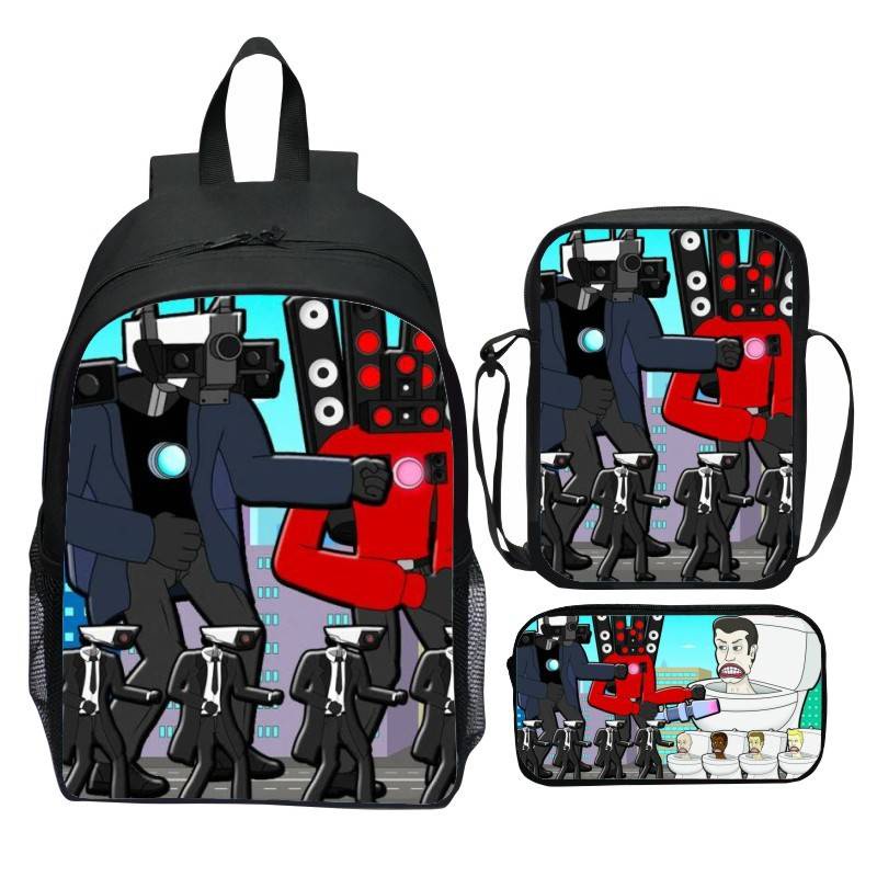 Ere1 Balo Đeo Chéo Vai Đa Năng Sức Chứa Lớn Hình toilet skibidi Cho Nữ Sinh