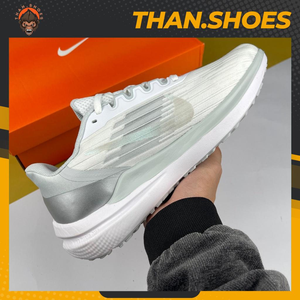 Giày Thể Thao Zoom Winflo 9 White Metallic Silver, Zoom Winflo 9 Trắng Gót Xám - Than.Shoes