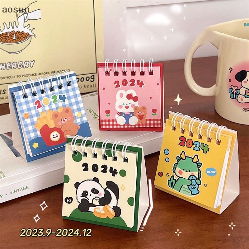 Aosun Lịch Để Bàn 2024 mini Hình Động Vật Dễ Thương
