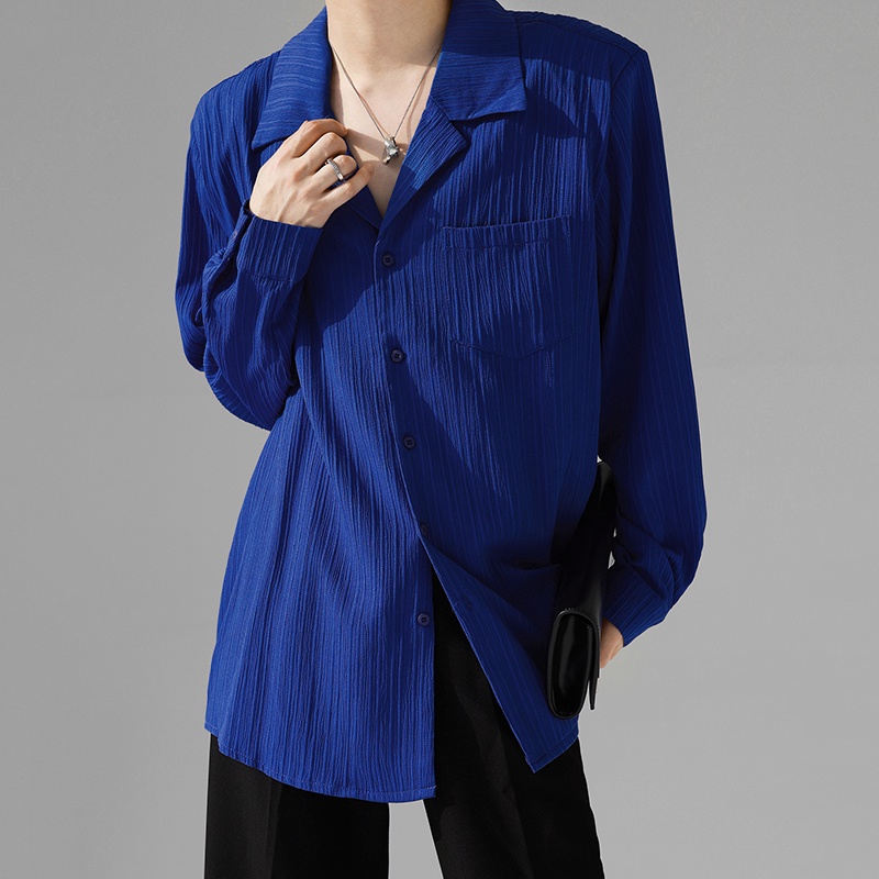 INCERUN Áo Sơ Mi Tay Dài Dáng Rộng Thời Trang Cá Tính Cho Nam