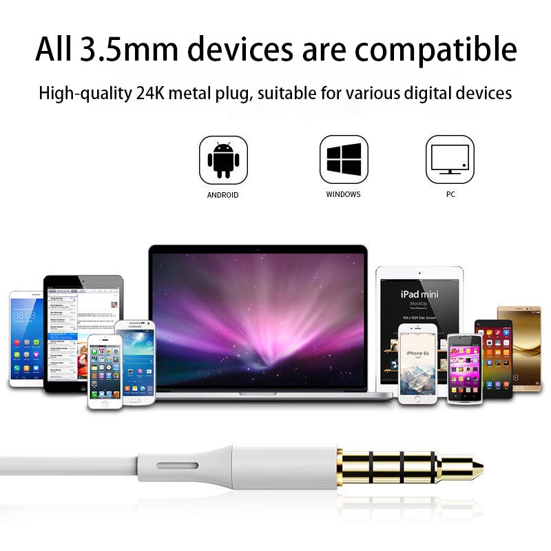 Tai Nghe Nhét Tai Có Dây 3.5mm Kèm Mic Tiện Lợi