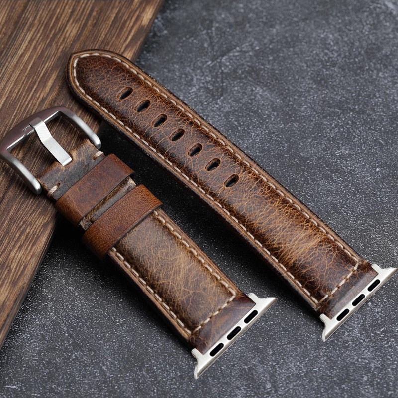 Dây Đeo Bằng Da Bò Chất Lượng Cao Cho apple watch series 9 8 7 se ultra 2 49mm 45mm 44mm 41mm 40mm