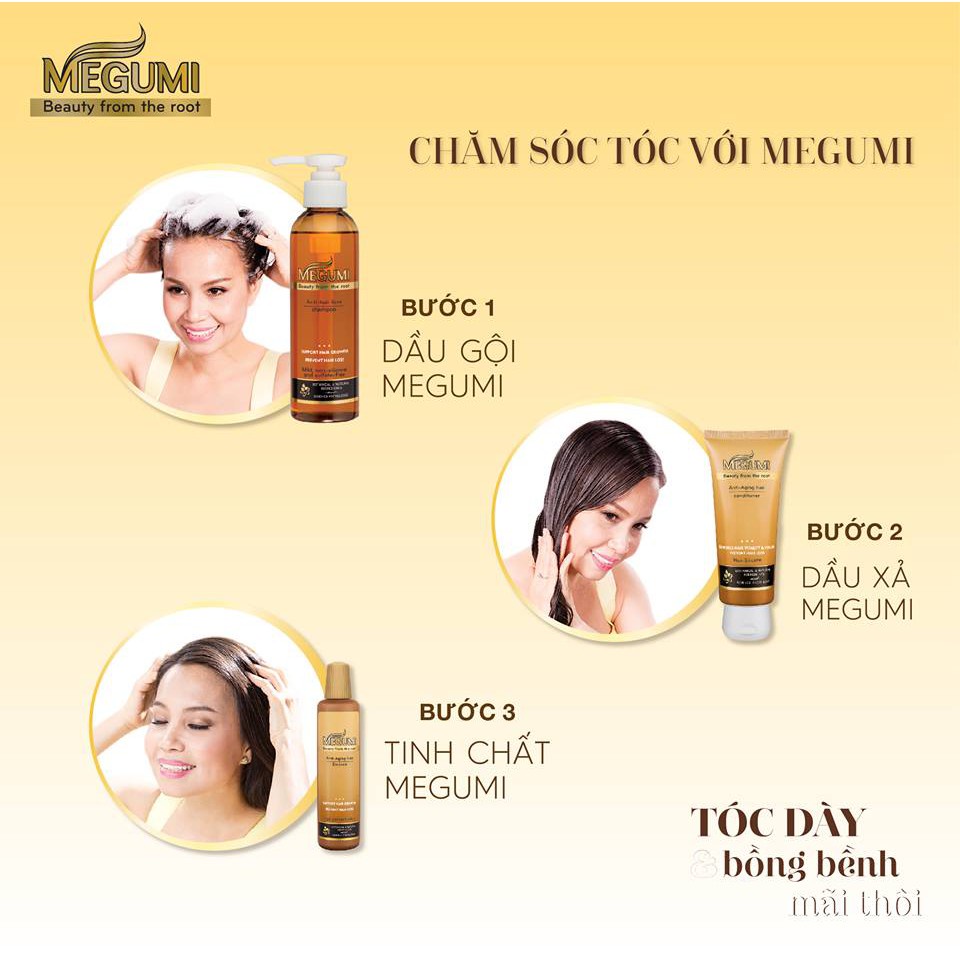 Hộp 5 Gói Dầu Gội 50 Megumi Giảm Rụng Tóc Cho Tóc Yếu Hair Fall Control Shampoo 7ml/gói