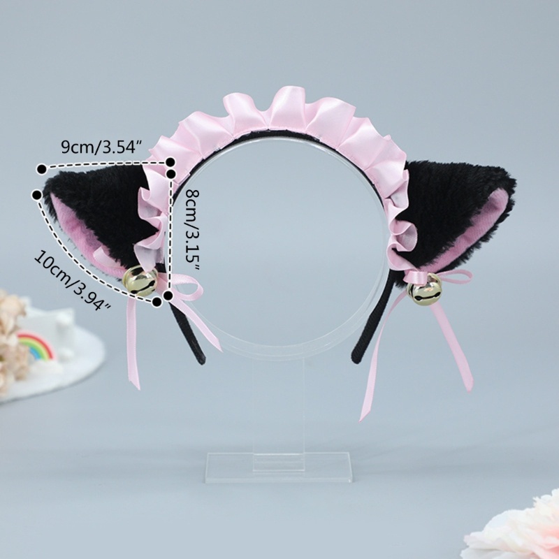 Băng Đô Cài Tóc Tai Mèo Phối Lông Hóa Trang Nhân Vật Truyện Tranh Cho Nữ