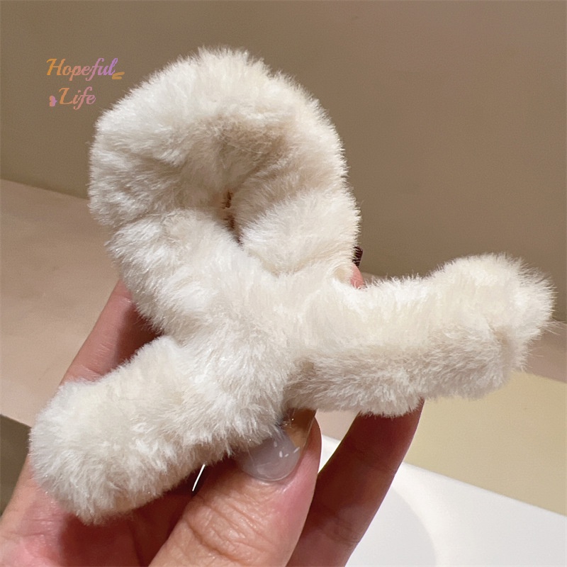 Kẹp Tóc Cá Mập Giả Lông Nhung Giữ Ấm Cho Tóc Xù