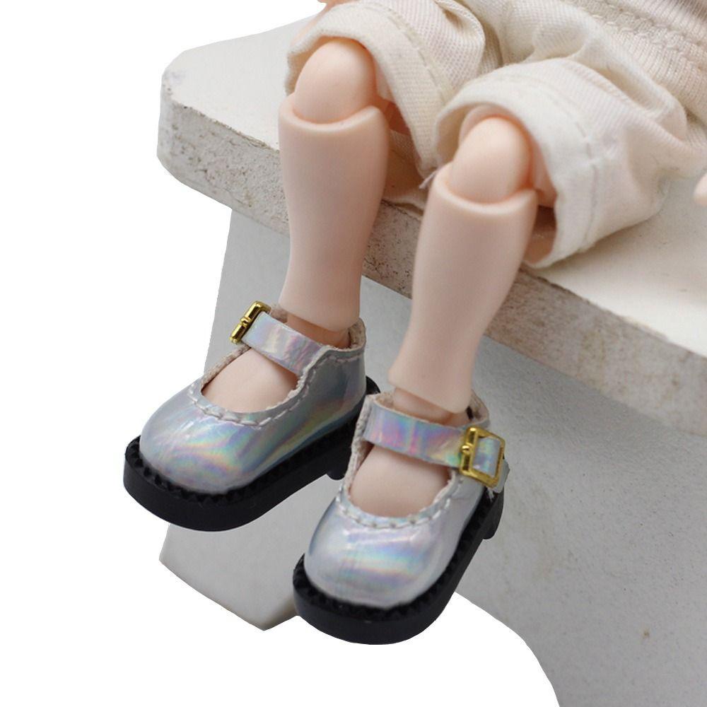 1 Đôi Giày Búp Bê Da pu Mũi Tròn Đáng Yêu Cho Búp Bê 12 bjd ob11 2.7 * 1.3cm ob11