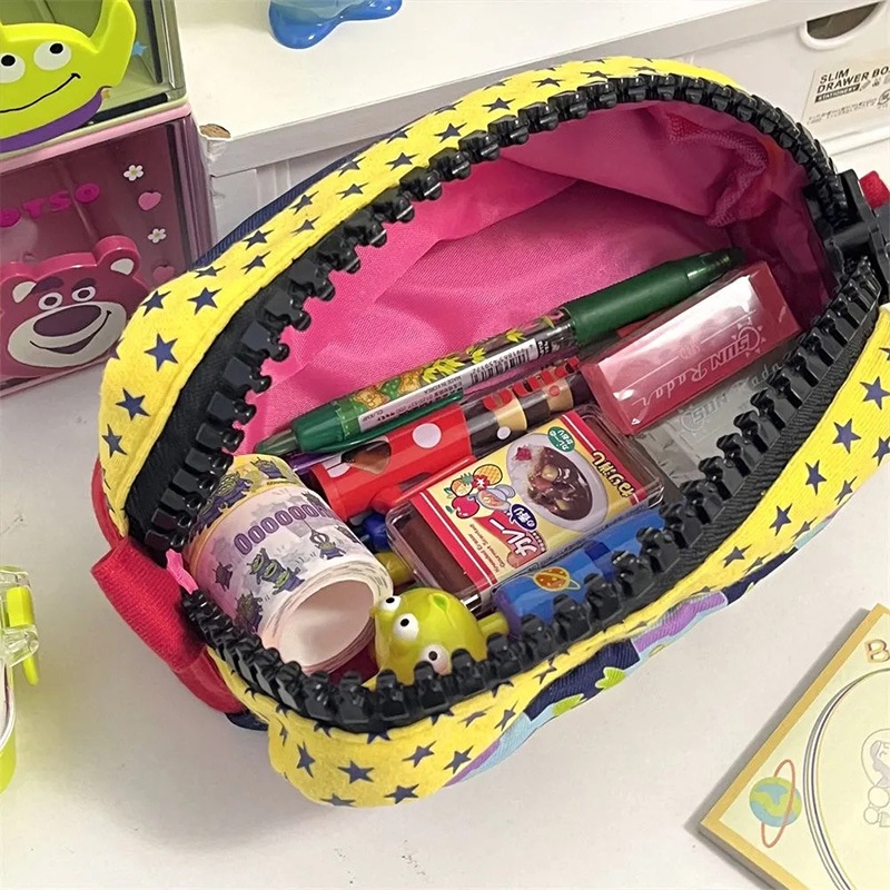 Túi Đựng Bút Chì Sức Chứa Lớn In Họa Tiết hộp bút Hoạt Hình bóp viết toy story  Màu Xanh navy Có Khóa Kéo