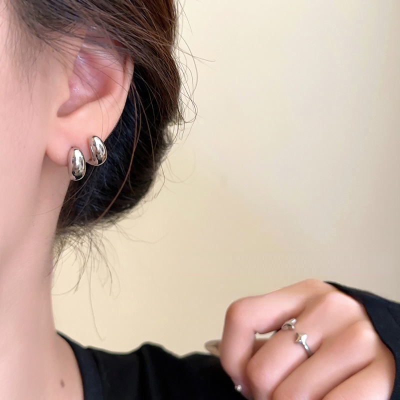 Khuyên Tai Hạt Đậu Pháp Bằng Kim Loại Sang Trọng Thời Trang Cho Nữ