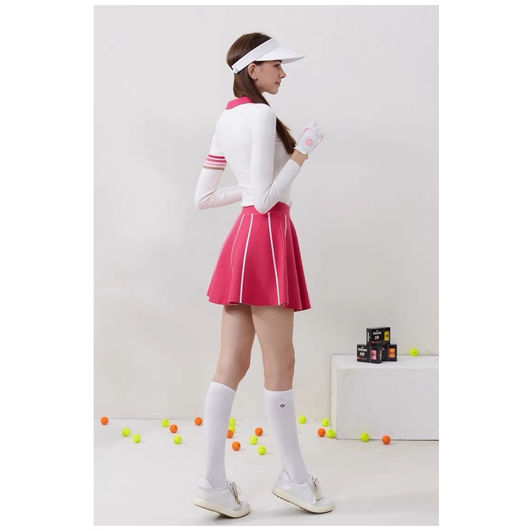 Bộ Trang Phục Áo sweater Dệt Kim Thân Thiện Với Da Dáng Ngắn Thời Trang Mùa Thu Cho Nữ Chơi golf Fj2