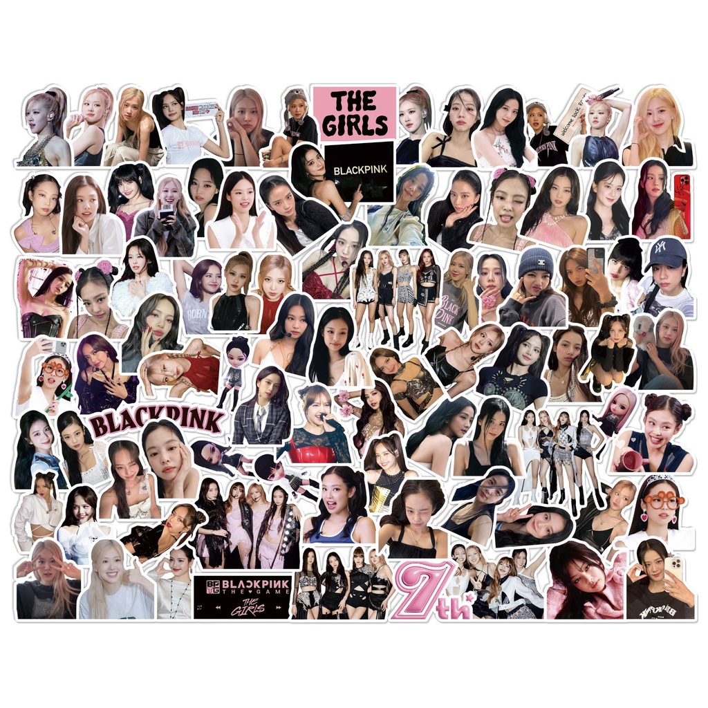 Bộ 89 Miếng Dán Trang Trí Sổ Tay Hình lisa jisoo bp Nhóm blackpink