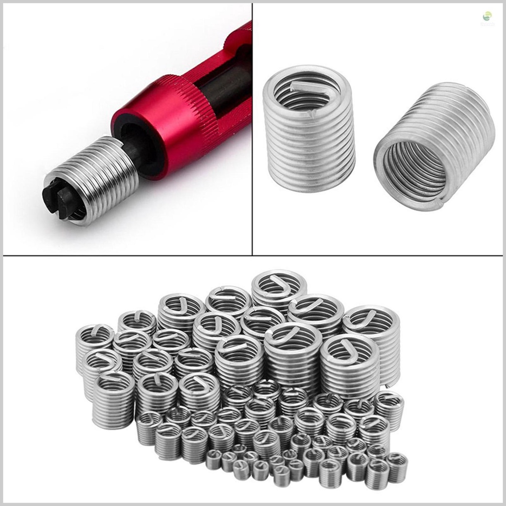 Stainless Steel Thread Insert Assortment Kit M3 M4 M5 M6 M8 M10 M12 for Thread Repair
