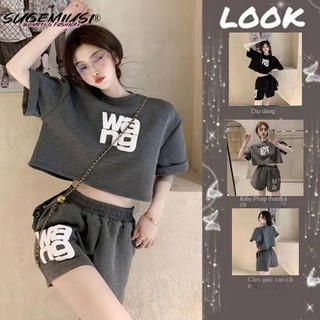 Sugemiusi Set Đồ Thể Thao Hai Mảnh Phong Cách Phương Tây Thời Trang Mùa Hè Cho Nữ