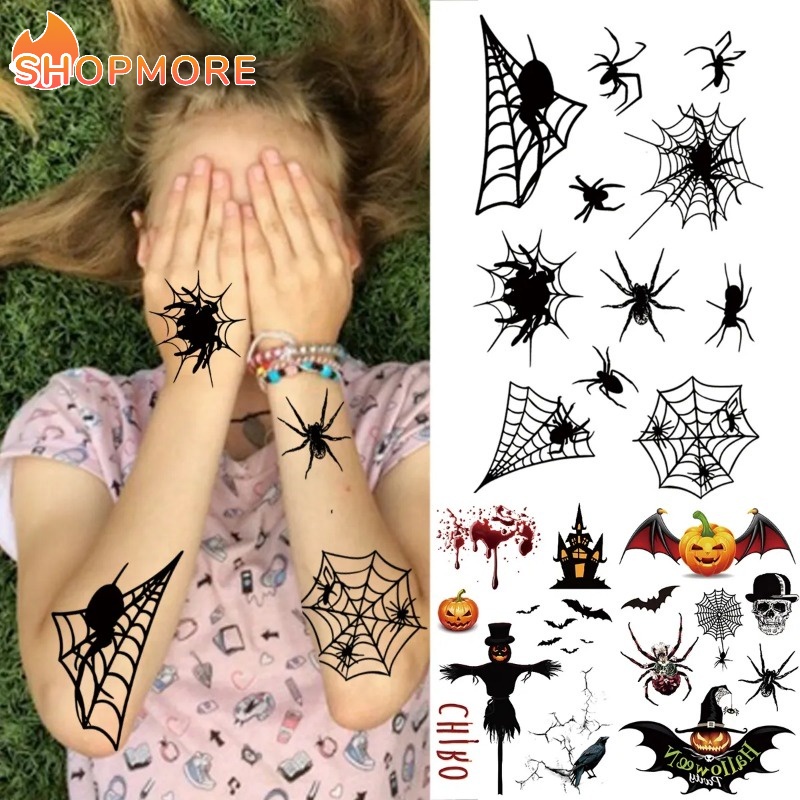 Đen Hình Xăm Dán Tạm Thời Hình Người Nhện / Dơi Độc Đáo Cho Bé