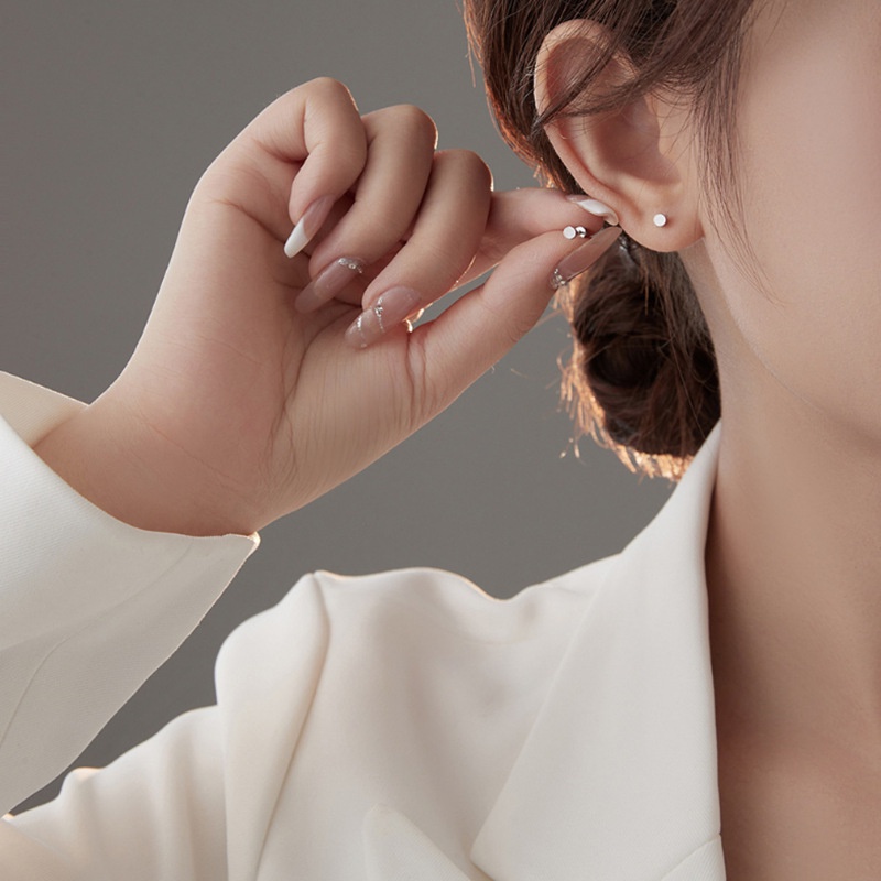 Diamday Khuyên tai Bông tai bằng thép titan đơn giản phong cách Hàn Quốc