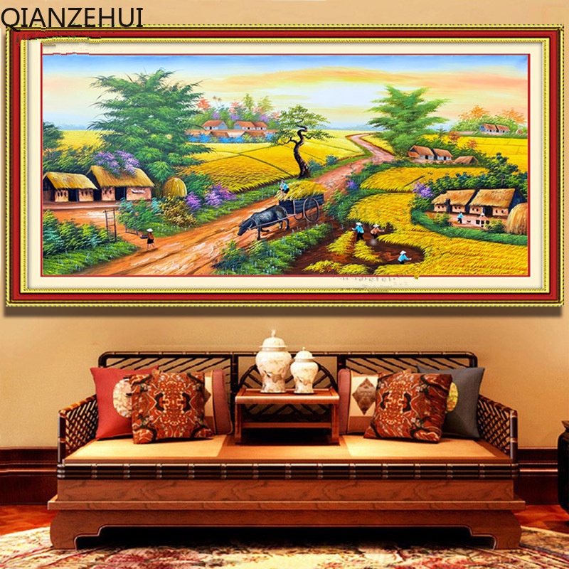 Bộ Tranh Thêu Chữ Thập 11ct diy Hình Phong Cảnh Đẹp Mắt