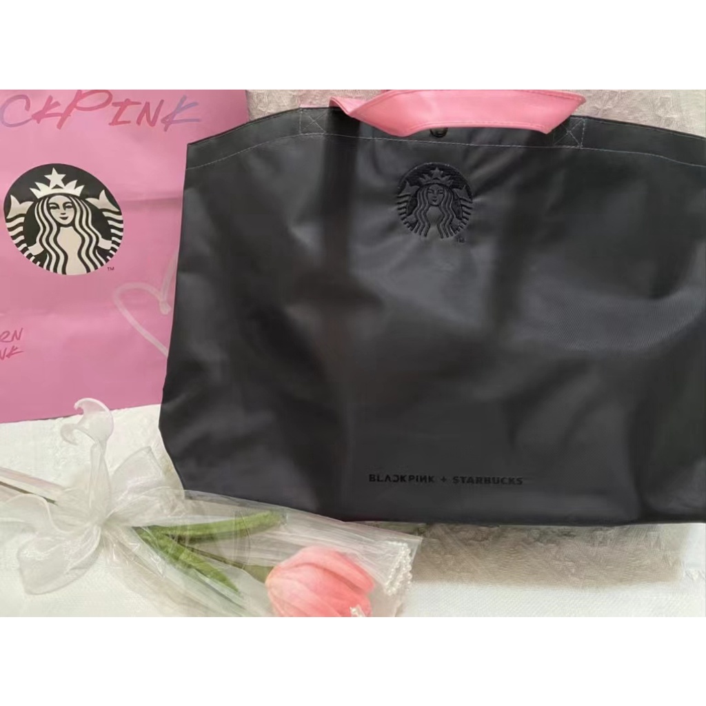 STARBUCKS Blackpink Túi Xách Vải oxford Cỡ Lớn Thêu Họa Tiết Thời Trang Cho Nữ