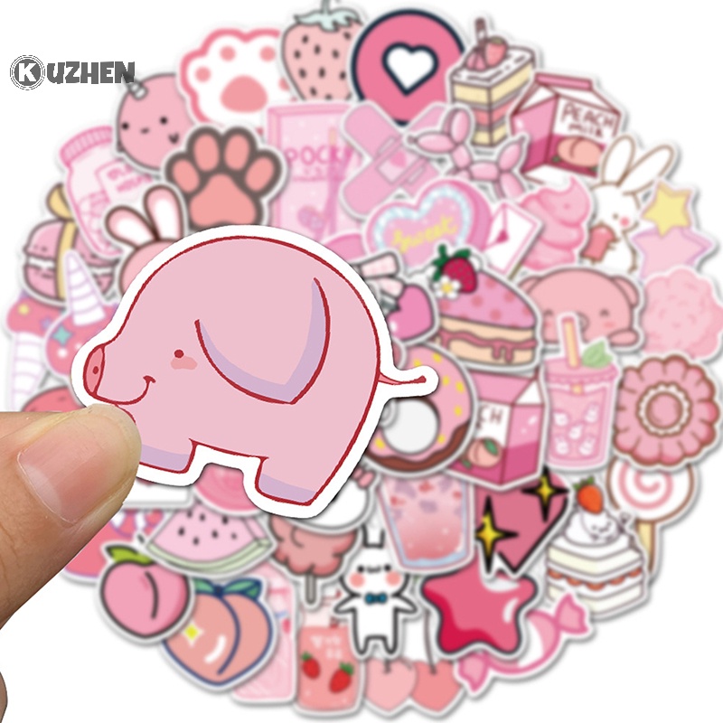 Kuzhen Set 50 Miếng Dán pvc Chống Thấm Nước Họa Tiết Hoạt Hình graffiti Trang Trí laptop / Vali / Điện Thoại