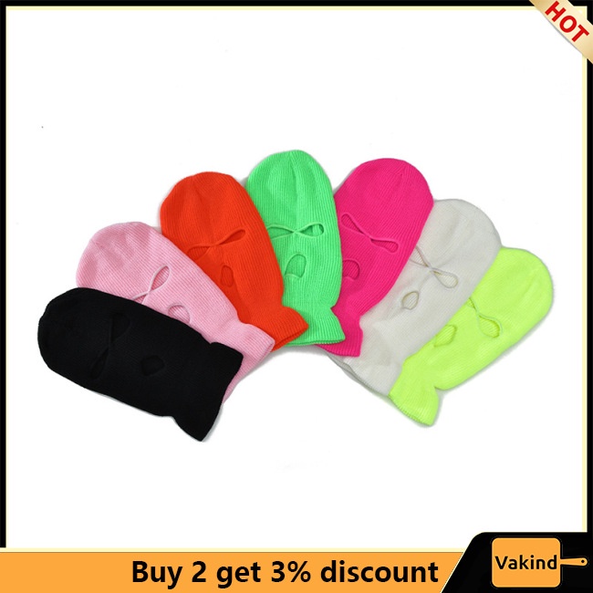 Vakind Mũ Trùm Đầu Kèm Khẩu Trang 3 Lỗ Giữ Ấm Mùa Đông