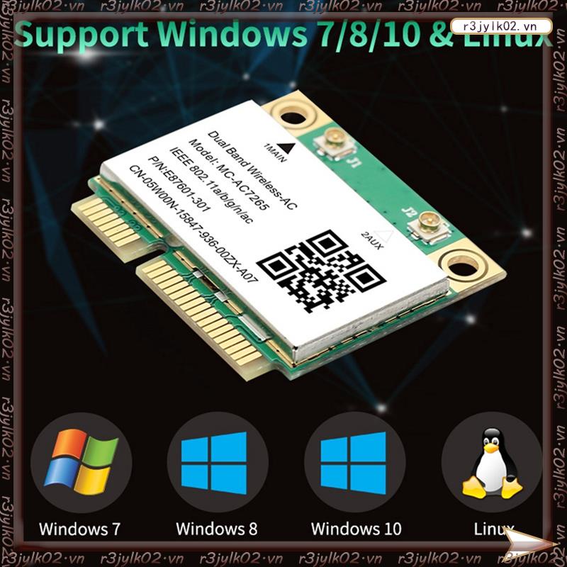 Linh Kiện Điện Tử r3jylk02.Vnr3Jylk02.vn #1200Mbps Thẻ wifi Băng Tần Kép mini mc-ac7265 2.4g 5ghz Cho laptop