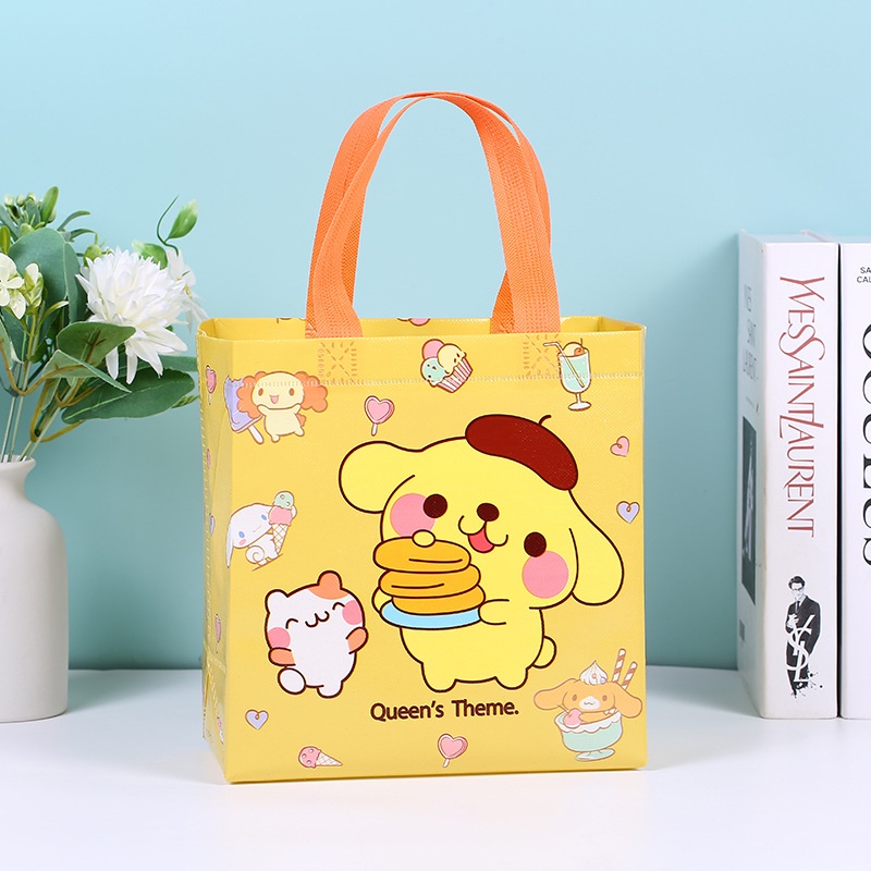 Túi Mua Sắm Di Động Bằng Vải Không Dệt Hình Thỏ Hoạt Hình Dễ Thương Cho Trẻ Em