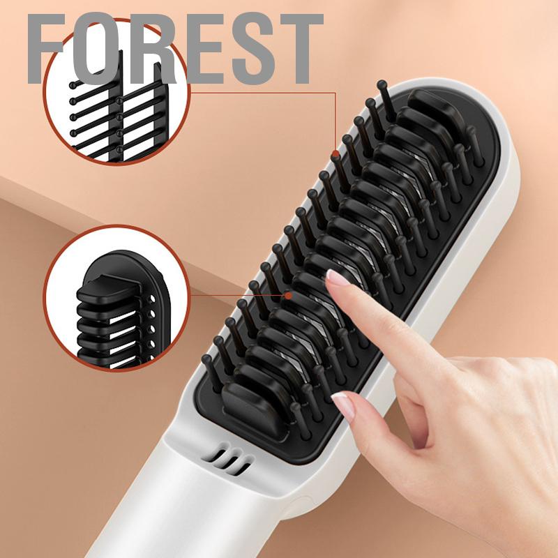 Forest Electric Straightener Comb Mini Portable Fast Heating Rechargeable Multifunctional