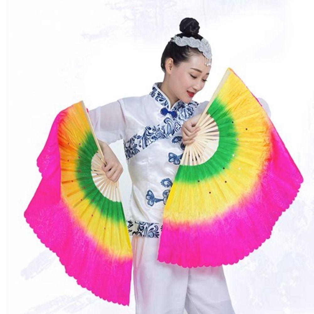 Kent1 Quạt Ngắn Bằng Tre Nhiều Màu 31cm + 20cm Phong Cách Trung Hoa