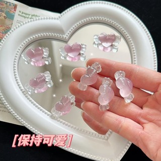 Kẹp tóc hình đôi cánh trái tim màu hồng dễ thương phong cách hàn quốc
