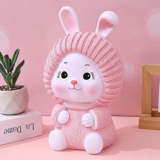(Mua 5 Tặng 1) [ Tặng Thêm Tượng Mini] Tượng Tô MàuThạch Cao Thỏ Mũ Len Siêu Hot size lớn 24cm