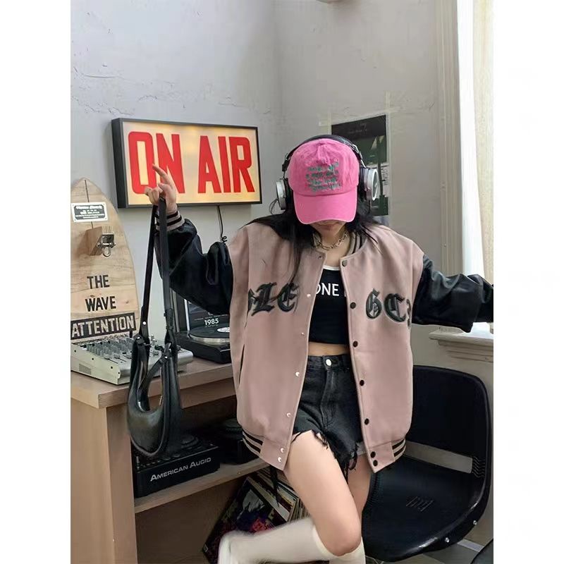 Áo Khoác Bóng Chày Dáng Lửng Phong Cách Thời Trang retro Mỹ 2023 9oo0