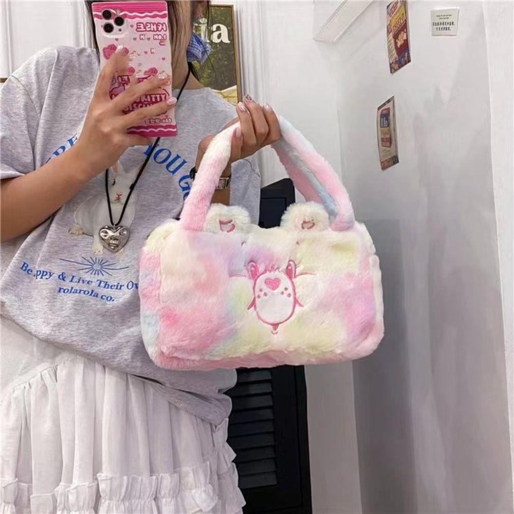 Dyruidoj1 carebears Túi Đeo Chéo Đựng Tiền Xu Bằng Vải Bông In Họa Tiết Gấu Hoạt Hình Màu Cầu Vồng