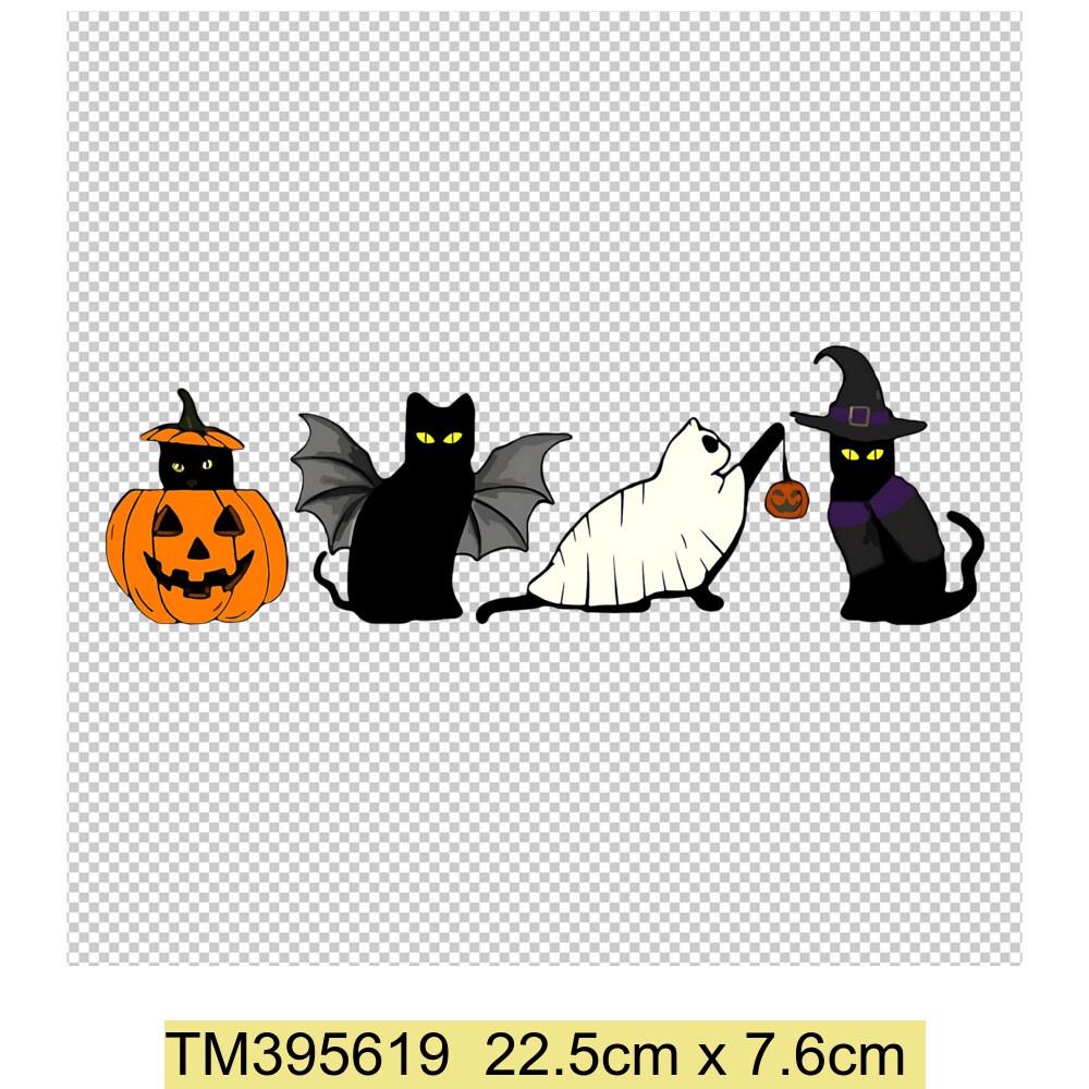 Happy Halloween Họa Tiết Gấu Truyền Nhiệt Viny Sắt Trên Halloween Miếng Dán Cho Áo Sơ Mi Quần Áo Cho Trẻ Em