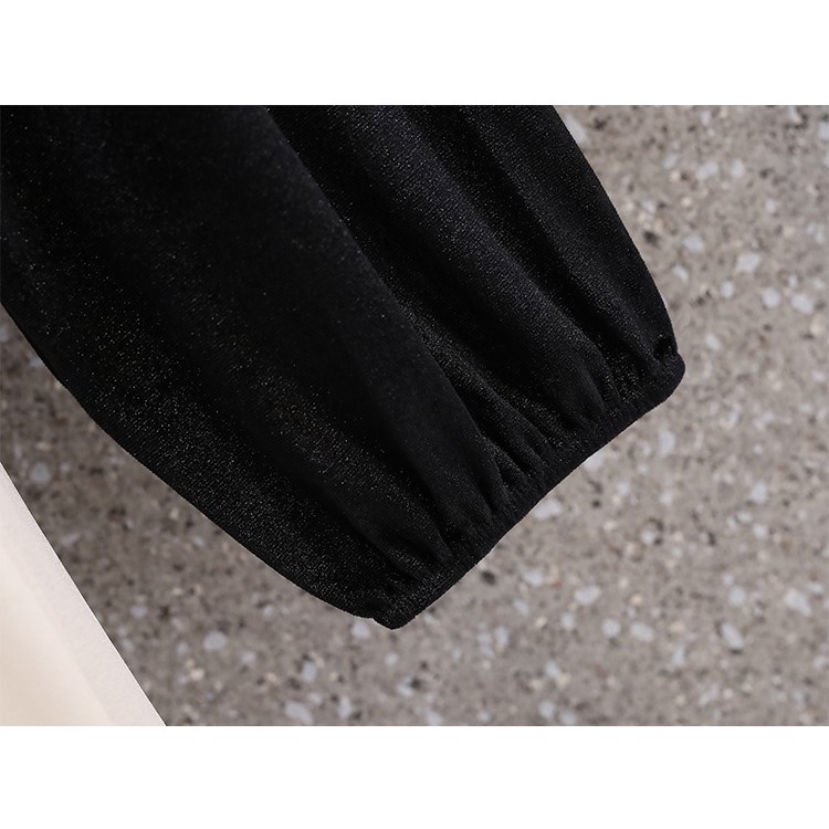 🌸Hàng Order🌸Váy Bigsize Nhung Đính Nơ Cổ Ren Đính Cúc Ngọc Phối  Váy Voan Tiểu Thư Nữ Tính🌸Hàng Quảng Châu