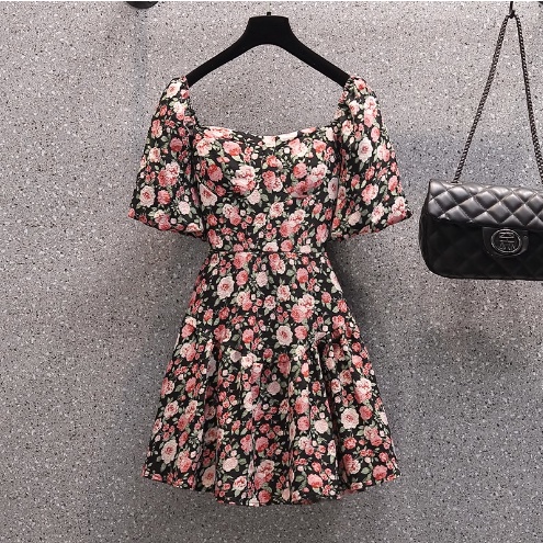 🌸Hàng Order🌸Váy Đầm Bigsize Hoạ Tiết Tay Bồng Dáng Xoè Tà Sexy Nữ Tính🌸Hàng Quảng Châu