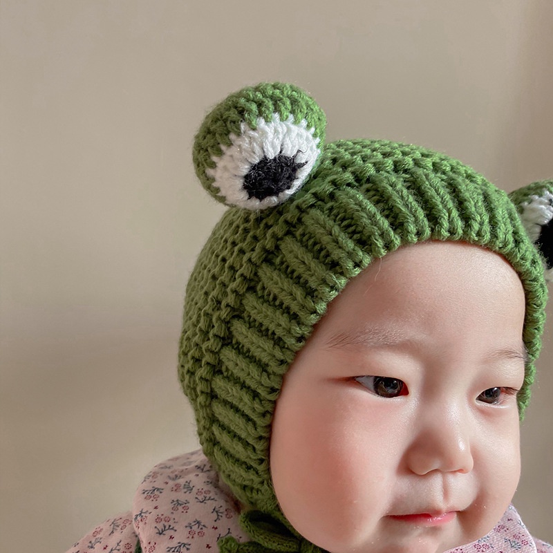 Mũ Len dệt kim hình ếch con xinh xắn