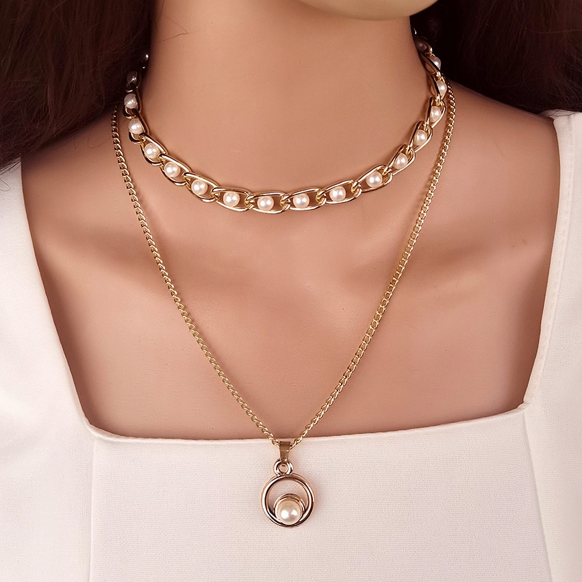 Bộ 2 Vòng cổ Kim Loại Mặt Lông Vũ Phong Cách Hip Hop Cho Nữ