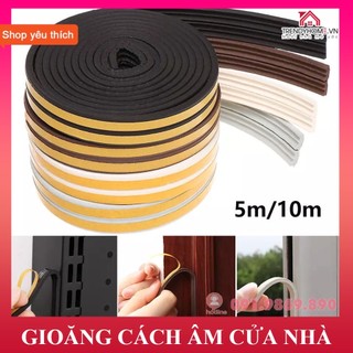 Combo 10m gioăng D, gioăng dán cửa gỗ, gioăng giảm trấn, gioăng chống ồn cánh cửa nhà, gioăng chống bụi, ron D