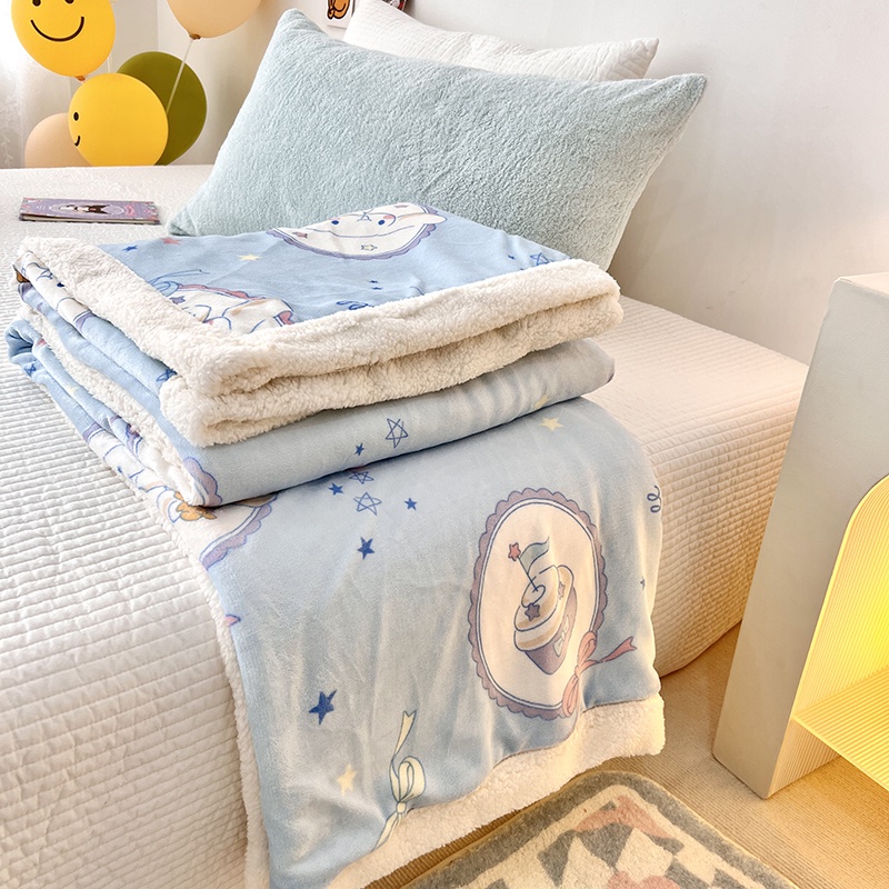 1 Chăn Lông Cừu Chống Tĩnh Điện Đa Năng Có Khóa Kéo In Hoạt Hình kuromi Dễ Thương