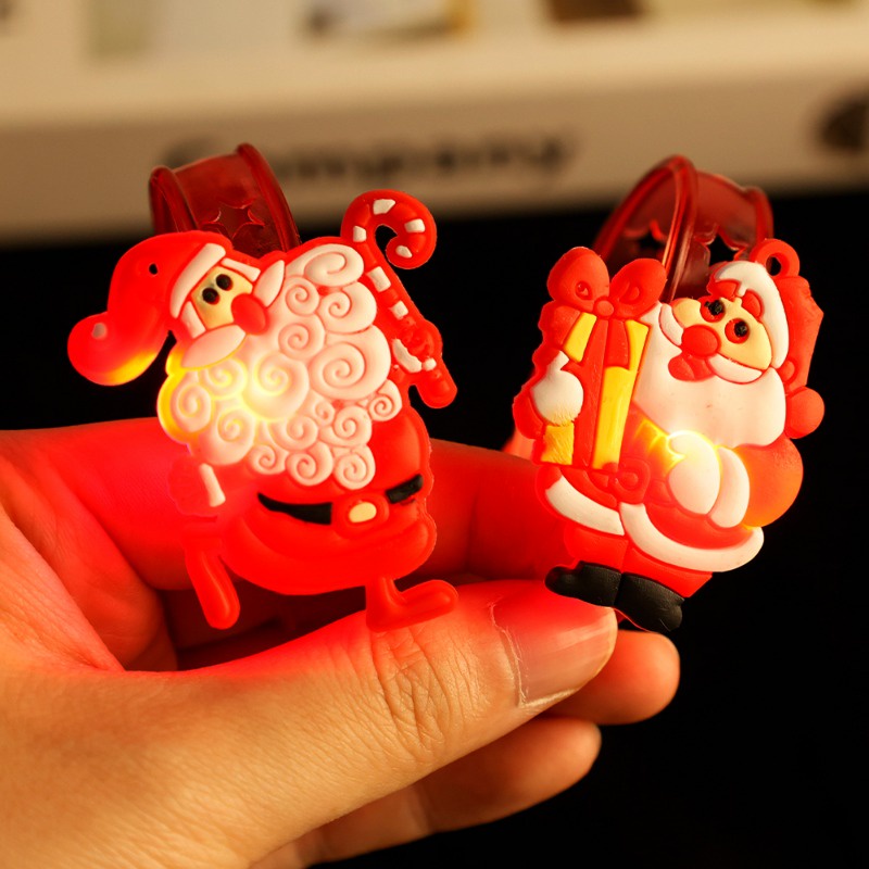 Vòng Đeo Tay Đèn led / Vòng Tay silicone Hình Ông Già Noel Sáng Tạo Làm Quà Tặng / Giáng Sinh Cho Trẻ Em