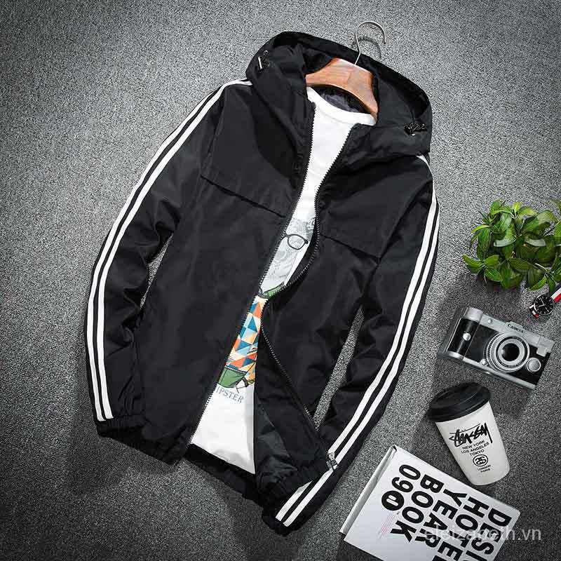 Áo Khoác Thể Thao Có Nón Thời Trang Trẻ Trung Cá Tính Cho Nam Kiểu Hàn Quốc