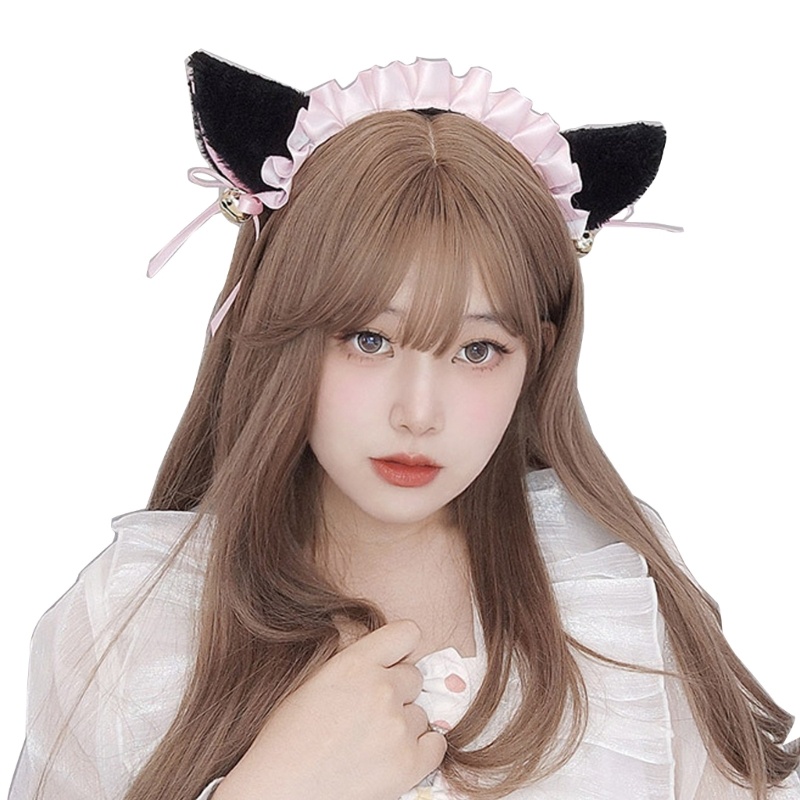 Băng Đô Cài Tóc Tai Mèo Phối Lông Hóa Trang Nhân Vật Truyện Tranh Cho Nữ