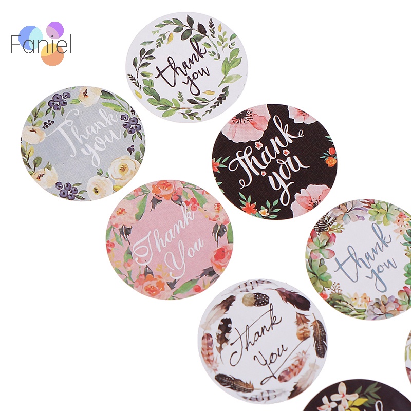 Set 500 Nhãn Dán thank you Trang Trí Sổ Tay Tiệc Cưới
