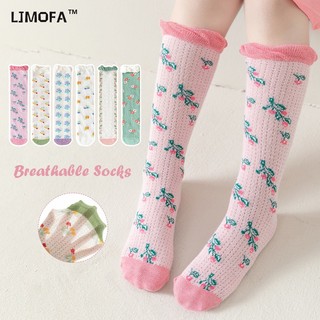 1 Đôi Vớ cotton Mềm Mại Phối Lưới Họa Tiết Hoa Dành Cho Bé Gái 2-10 Tuổi
