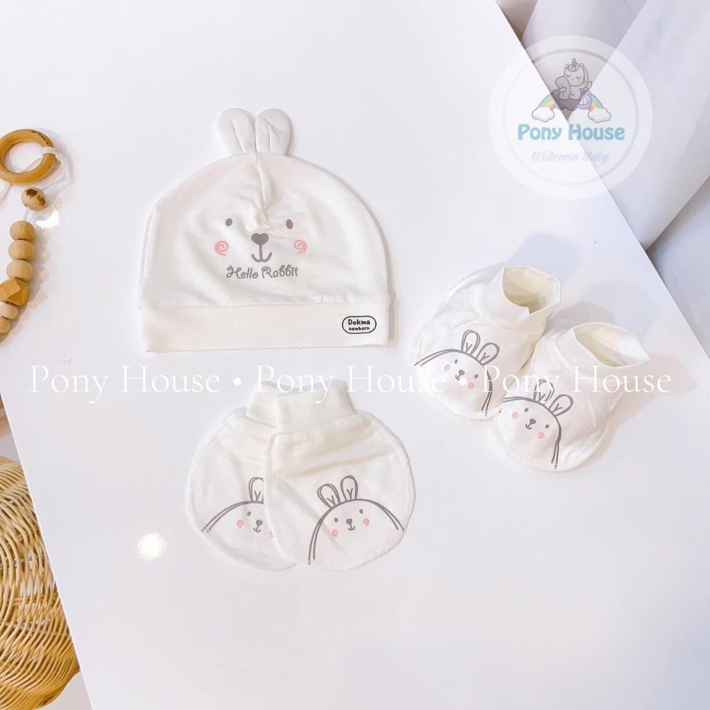 Set Mũ, Bao Tay, Bao Chân Dokma Chất Petit Mềm Mịn Cho Bé Sơ Sinh - Phụ Kiên Sơ Sinh/ Newborn/NB PL
