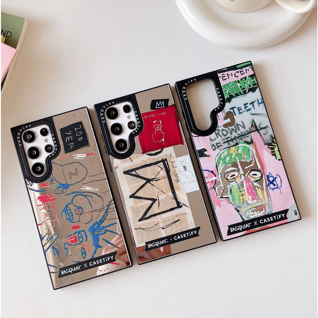 Bao Da Điện Thoại Cứng Tráng Gương Hình basquiat Cho samsung galaxy s22 s23 plus ultra s23 ultra s23 ultra s23 Ốp