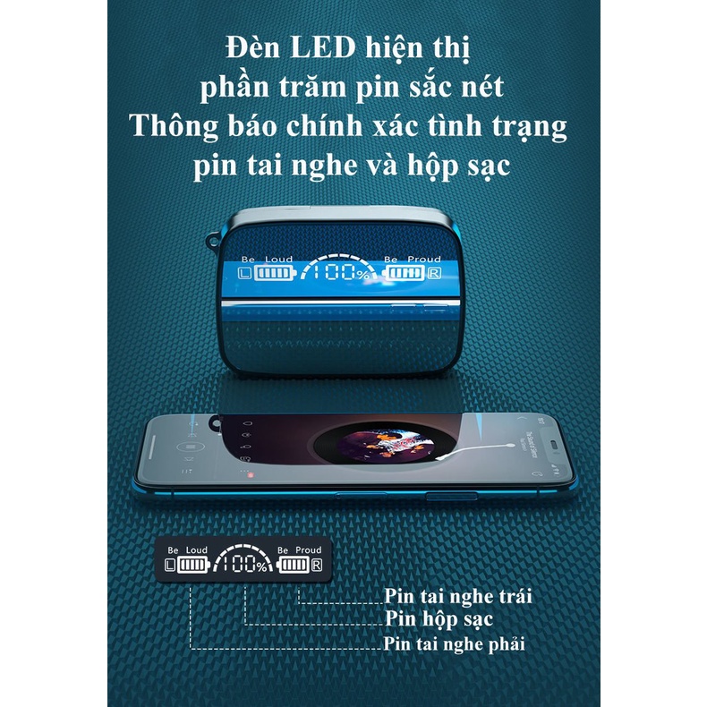 Tai nghe bluetooth M10 bản Pro nâng cấp, tai nghe không dây mini pin trâu, chống ồn