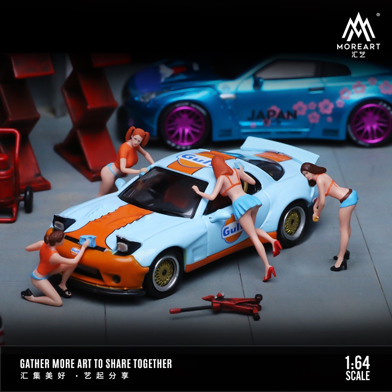 Moreart Bộ Mô Hình Cô Gái Rửa Xe Tỉ Lệ 1: 64