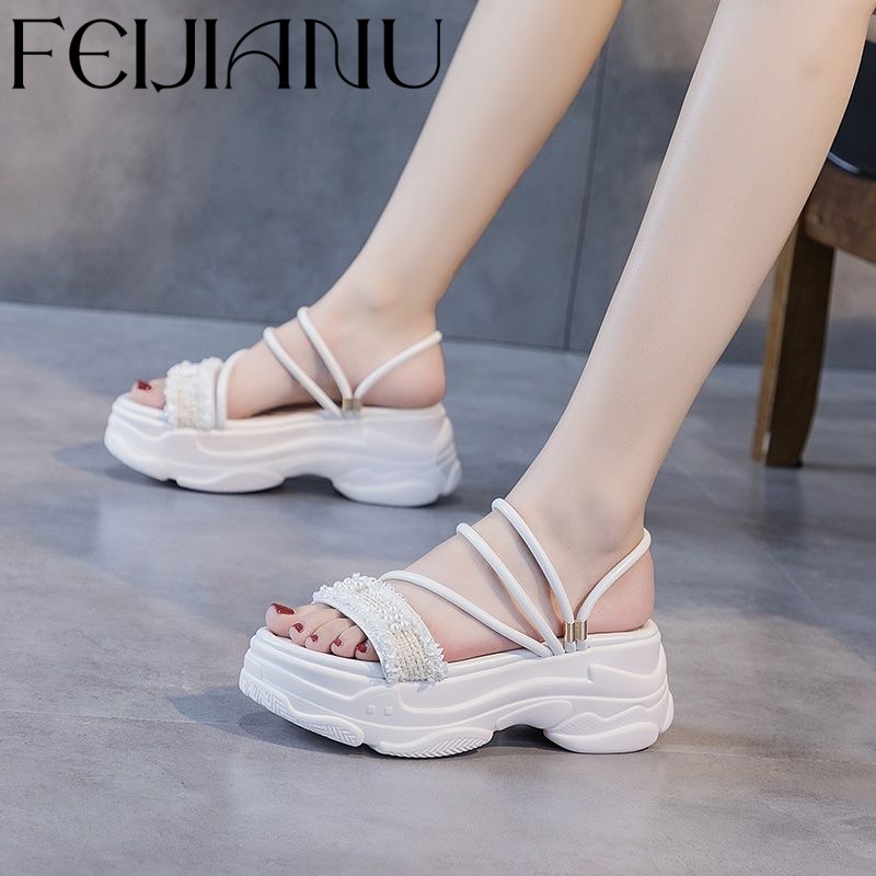 FEIJIANU  Dép sandal nữ Hở Ngón Đế Dày Điệu đà Chống bám bụi Đa dạng Mềm mại FDL2393IN6 41Z231010