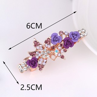 Kẹp Tóc Nơ Đính Đá Pha Lê 6cm Phong Cách Hàn Quốc