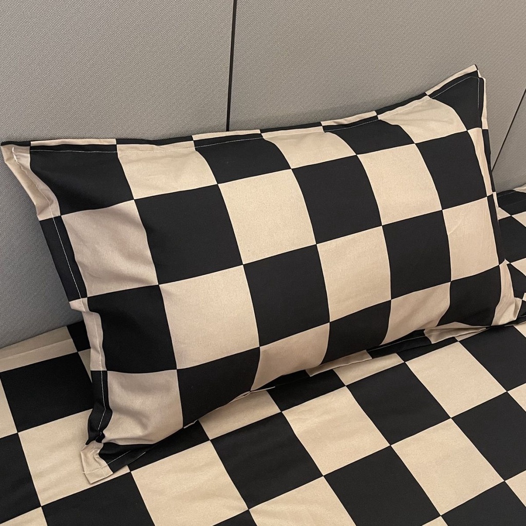 Đen Vỏ Gối Đơn / Đôi Họa Tiết Sọc Caro Trắng Đen Đơn Giản Trang Trí Phòng Ngủ