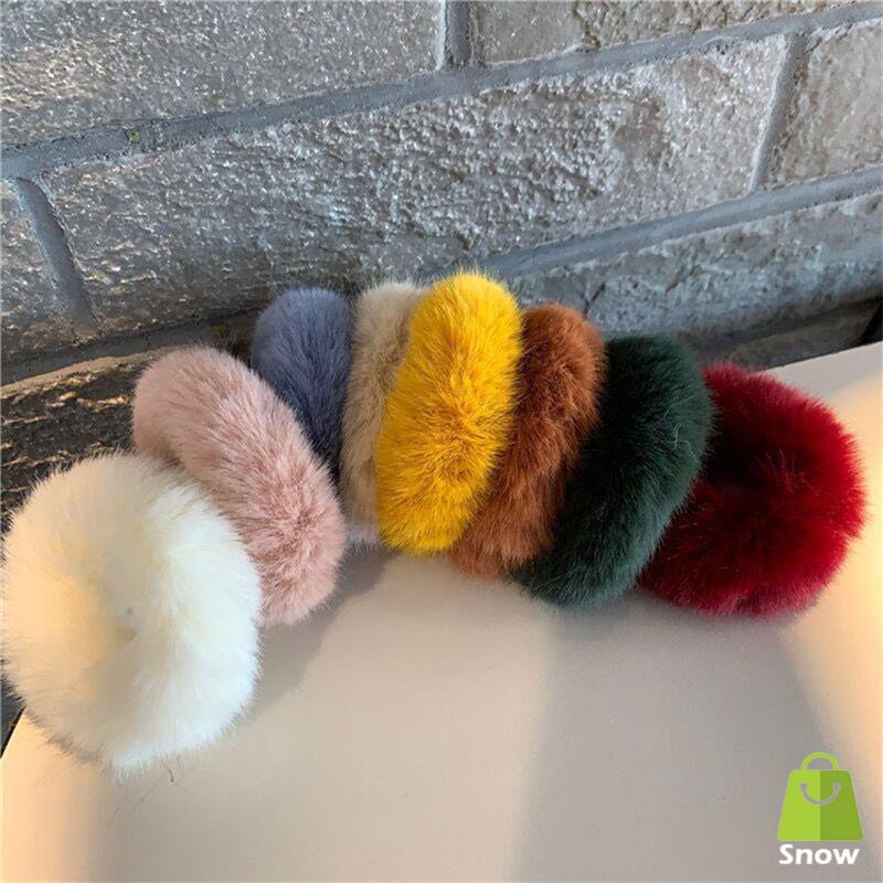 Dễ Thương Dây Cột Tóc Lông Nhung Đơn Giản Xinh Xắn Dành Cho Nữ